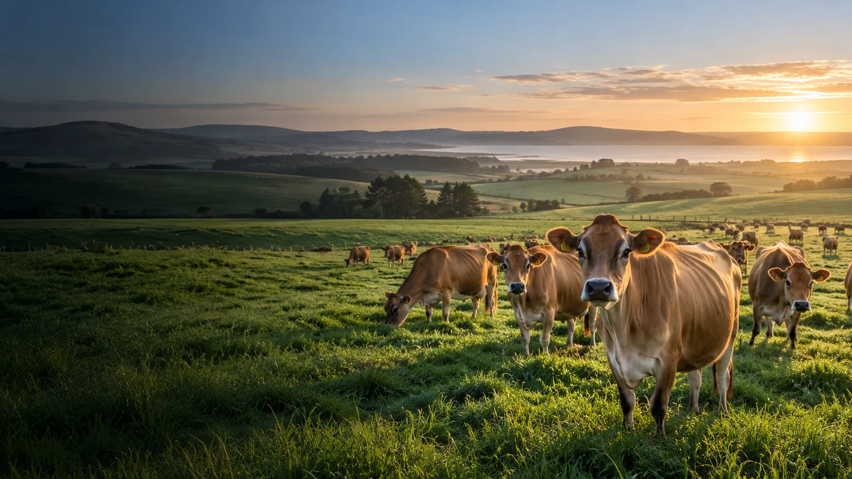 Southland pasture with Jersey cows